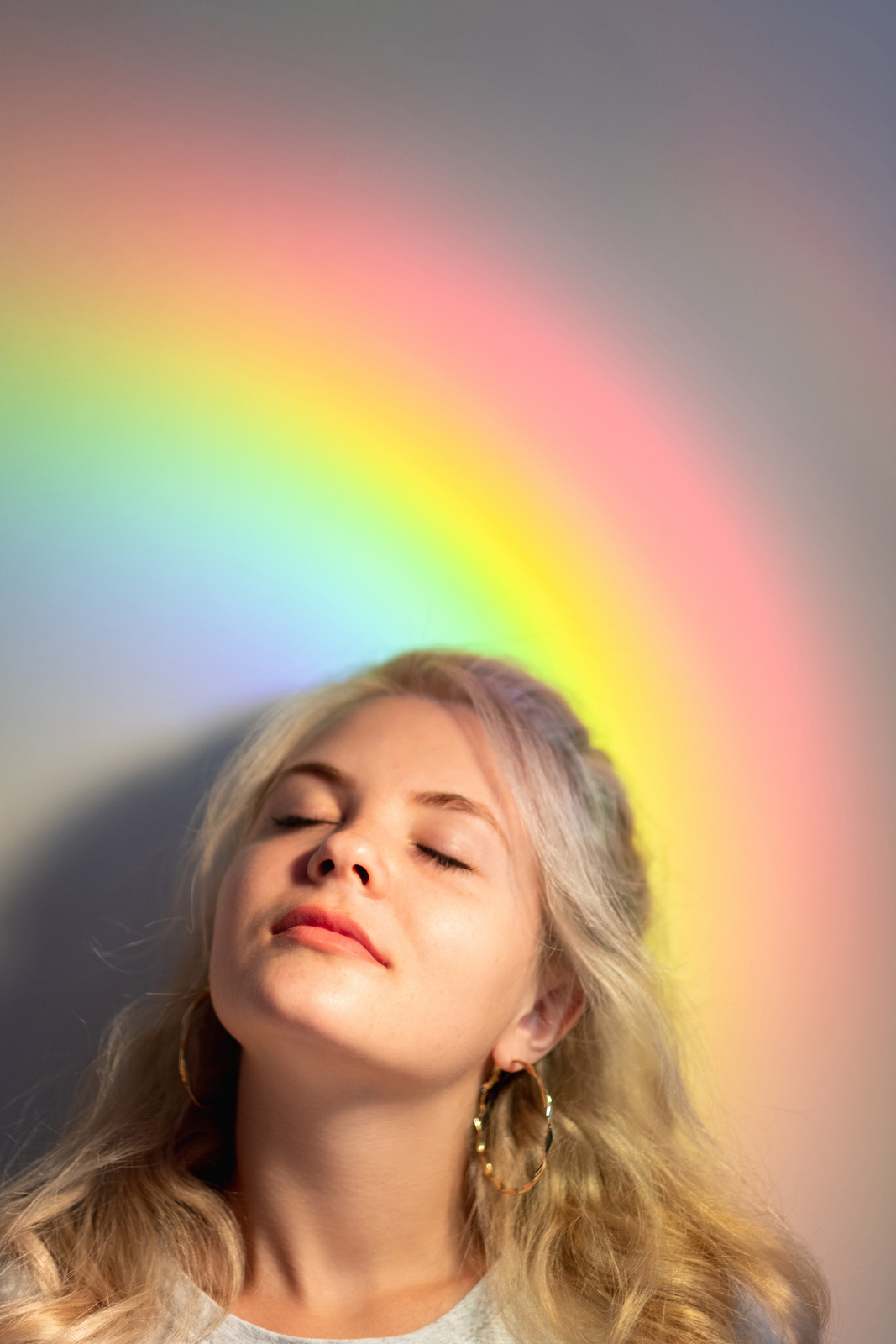 art portrait spiritual recreation woman rainbow