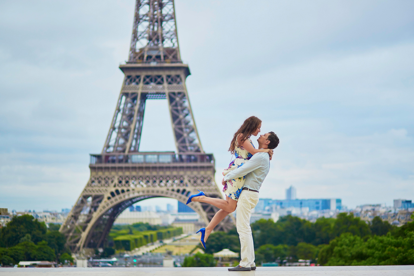 Romantic Couple in Paris 